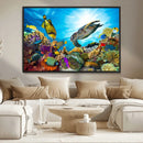 Colorful Coral Reef and Sea Life Turtle Canvas Print, by MyGreatCanvas | Canvas Wall Art Prints | Photo Prints & Wall Decor