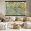 Push Pin World Map Canvas Print – Travel Tracker Wall Art