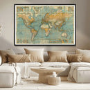 Push Pin World Map Canvas Print – Travel Tracker Wall Art
