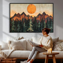 Sunset Mountain Landscape Canvas Wall Art Print - Nature