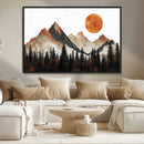 Modern Abstract Mountain Canvas Wall Art Print, Abstract