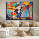 Pop Art Monopoly Man Canvas Wall Art Print - Bold and