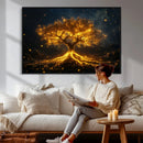 Golden Tree of Life Canvas Wall Art Print - Majestic Glowing by MyGreatCanvas | Canvas Wall Art Prints | Photo Prints & Wall Decor
