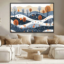 Abstract Winter Landscape Canvas Wall Art Print -  Large