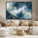 Large Abstract Print - Luxe Blue and Gold Abstract Canvas