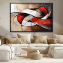 Abstract Wall Art - Modern Red and White Canvas Wall Art