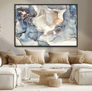 Abstract Blue and Gold Canvas Wall Art - Fluid Modern Ink