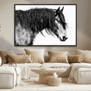 Majestic Horse Wall Art – Framed Black White Portrait Canvas by MyGreatCanvas | Canvas Wall Art Prints | Photo Prints & Wall Decor