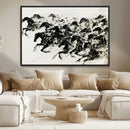 Abstract Horse Wall Art Canvas Print - Dynamic Black Ink
