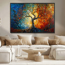 Yggdrasil Tree of Life Mosaic Stained Glass Wall Art Canvas,