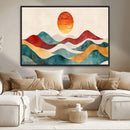 Southwest Mountain Wall Art Canvas Print – Boho Triptych