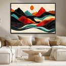 Western Wall Decor - Large Triptych Mountain Canvas - Boho