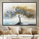 Golden and Silver Tree Wall Art – Framed Elegant Leaves by MyGreatCanvas | Canvas Wall Art Prints | Photo Prints & Wall Decor