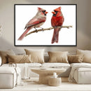 Cardinal Canvas Wall Art - Male and Female Cardinal Print -