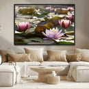 Lotus Flower Wall Art Canvas Print, Water Lily Large Wall