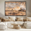 Rustic Farmhouse Wall Art Canvas Print | Barn and Field