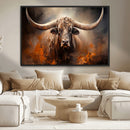 Highland Bull Canvas Abstract Canvas Wall Art Print –