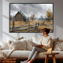 Rustic Autumn Farmhouse Wall Art Canvas Print – Serene