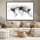 Flight Routes Air Traffic Map Canvas Wall Art - Framed -