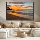 Sunset Wall Art Print - Stunning Beach Sunset Canvas Artwork