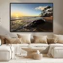 Tropical Beach Wall Art - Stunning Ocean Sunset Canvas Print