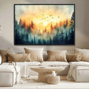 Abstract Forest Wall Art Print- Serene Nature Canvas Print