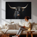 Majestic Longhorn Bull Wall Art Canvas Print – Dark by MyGreatCanvas | Canvas Wall Art Prints | Photo Prints & Wall Decor