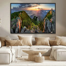 Mountain Sunset Panoramic Wall Art Canvas Print – Framed