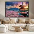 Mount Fuji Cherry Blossom Wall Art Canvas Print – Framed