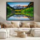 Sunrise Maroon Bells Lake Wall Art Canvas Print – Framed Elk