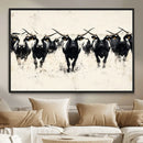 Texas Longhorn Wall Art – Framed Black White Cattle Canvas by MyGreatCanvas | Canvas Wall Art Prints | Photo Prints & Wall Decor