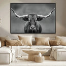 Texas Longhorn Wall Art Canvas Print – Framed Western Bull