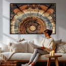 Tree Rings Wall Art Canvas Print – Rustic Wood Texture