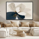 Minimal Flower Wall Art Canvas Print – Framed Beige Bloom