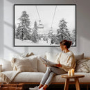 Ski Lift Wall Art – Framed Snowy Mountain Canvas Artwork by MyGreatCanvas | Canvas Wall Art Prints | Photo Prints & Wall Decor