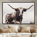 Texas Longhorn Wall Art Canvas Print – Framed Spotted Bull by MyGreatCanvas | Canvas Wall Art Prints | Photo Prints & Wall Decor
