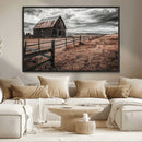 Rustic Barn Wall Art Canvas Print – Framed Moody Field Scene by MyGreatCanvas | Canvas Wall Art Prints | Photo Prints & Wall Decor