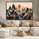 Wood Mountain Landscape Wall Art Canvas Print – Framed