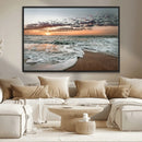 Ocean Sunset Wall Art Canvas Print – Framed Beach Waves