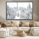 Snowy Ski Lift Wall Art – Framed Winter Mountain Canvas by MyGreatCanvas | Canvas Wall Art Prints | Photo Prints & Wall Decor