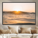 Calm Water Wall Art – Framed Sunset Waves Canvas Artwork, by MyGreatCanvas | Canvas Wall Art Prints | Photo Prints & Wall Decor