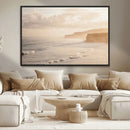 Misty Coastal Wall Art Canvas Print – Framed Golden Sunset by MyGreatCanvas | Canvas Wall Art Prints | Photo Prints & Wall Decor