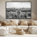 Monochrome Highland Cow Wall Art Canvas Print – Framed by MyGreatCanvas | Canvas Wall Art Prints | Photo Prints & Wall Decor