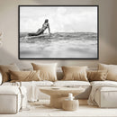 Black and White Surfing Wall Art Canvas Print – Framed Ocean by MyGreatCanvas | Canvas Wall Art Prints | Photo Prints & Wall Decor