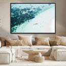 Minimal Beach Wall Art – Framed Ocean Swimming Canvas by MyGreatCanvas | Canvas Wall Art Prints | Photo Prints & Wall Decor