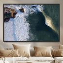 Ocean Wave Wall Art – Aerial Coastal View Canvas Artwork, by MyGreatCanvas | Canvas Wall Art Prints | Photo Prints & Wall Decor
