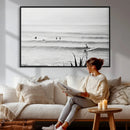 Surfer Silhouette Wall Art Canvas Print – Framed Calm Ocean by MyGreatCanvas | Canvas Wall Art Prints | Photo Prints & Wall Decor