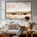 Longhorn Cattle Wall Art Canvas Print – Framed Texas Ranch