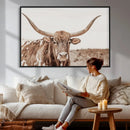 Longhorn Cow Wall Art Canvas Print – Framed Texas Ranch
