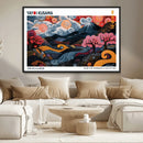 Modern Japanese Wall Art Canvas Print – Framed Abstract